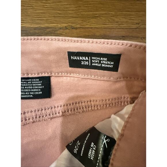 Buffalo David Bitton Jeans Pink Havana 2/26 High Rise Soft Strech Ankle Skinny - Picture 5 of 13